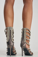 AZALEA WANG SHAYLA SILVER RHINESTONE STILETTO SANDAL