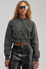 CATCHING FLIGHTS RHINESTONE BOMBER