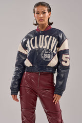 BUTTER LUXE VARSITY BOMBER