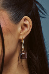 PURPLE HAZE DROP HOOPS