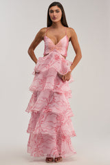 DON'T WAIT UP FLORAL CHIFFON MAXI DRESS