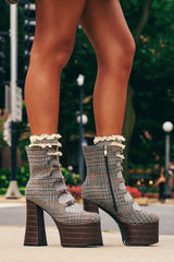AZALEA WANG VIVIENNEA BROWN PLAID