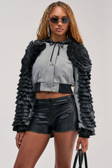 MADE YOU LOOK BOMBER WITH PU TRIM