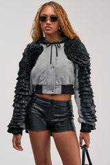 MADE YOU LOOK BOMBER WITH PU TRIM