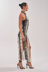 ON MY BEST BEHAVIOR TASSEL MAXI DRESS