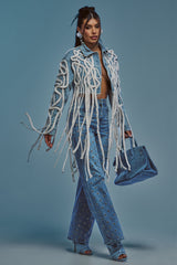KEEP MOVING TASSEL DENIM JACKET