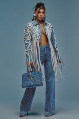 KEEP MOVING TASSEL DENIM JACKET