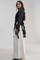 CAUGHT YOUR EYE RUFFLE TRIM BLAZER