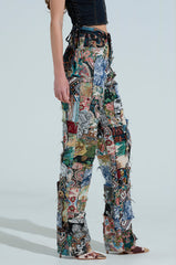 ODESSA RELAXED FIT PATCHWORK PANTS