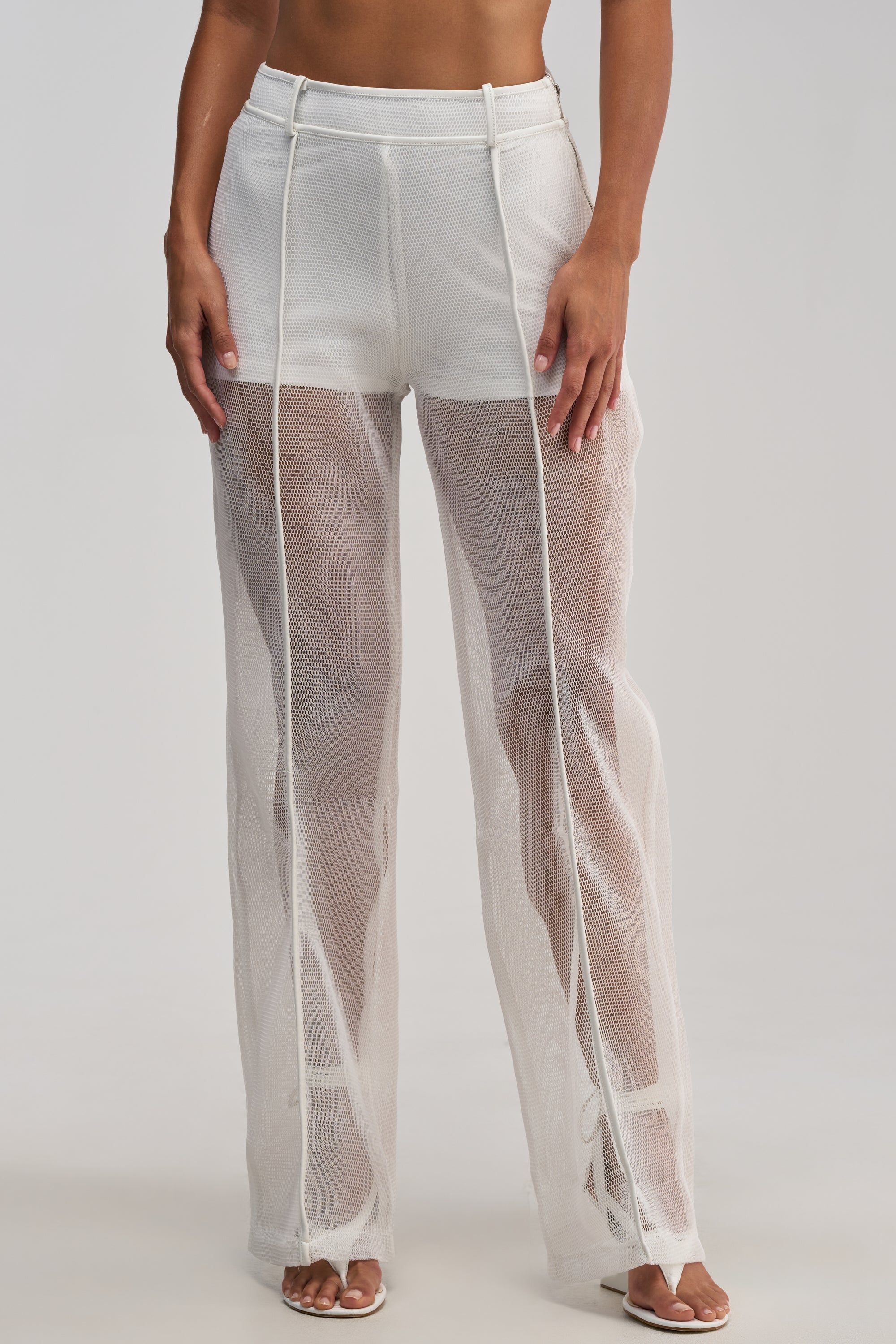 ONE TO WATCH MESH TROUSER IN WHITE