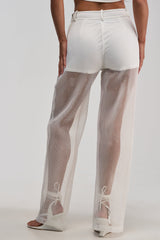 ONE TO WATCH MESH TROUSER IN WHITE