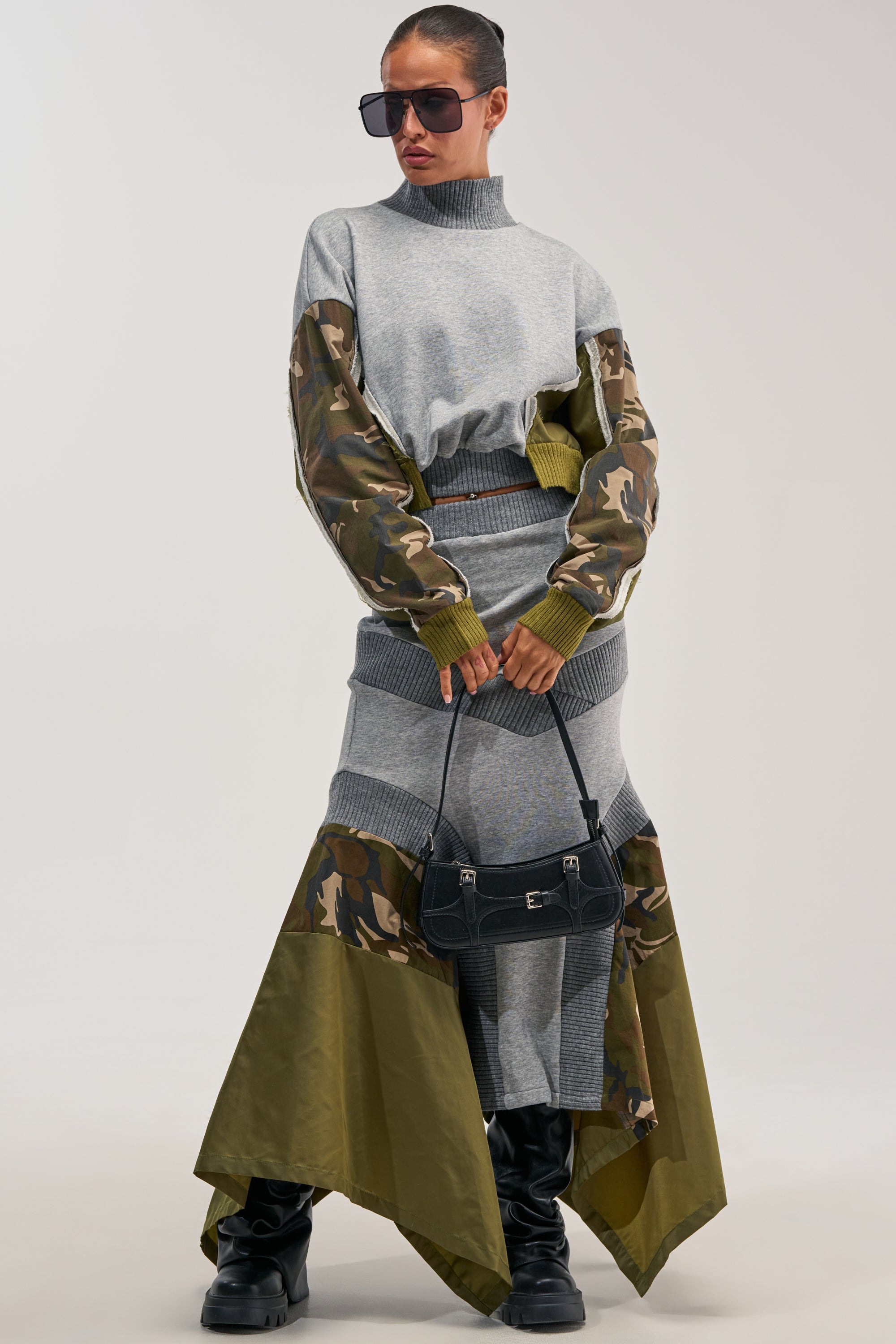 INES COLORBLOCKED MAXI SKIRT