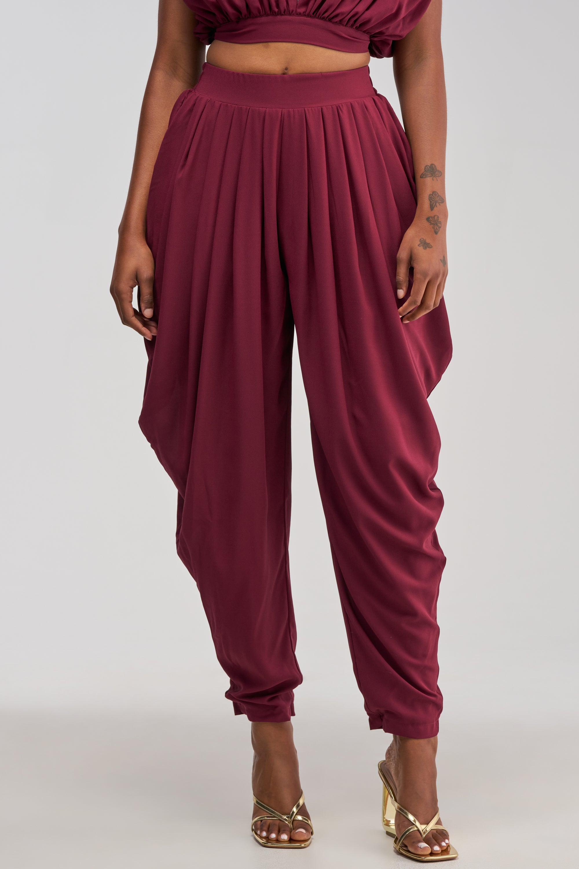READY TO DANCE SLINKY PANT IN BURGUNDY