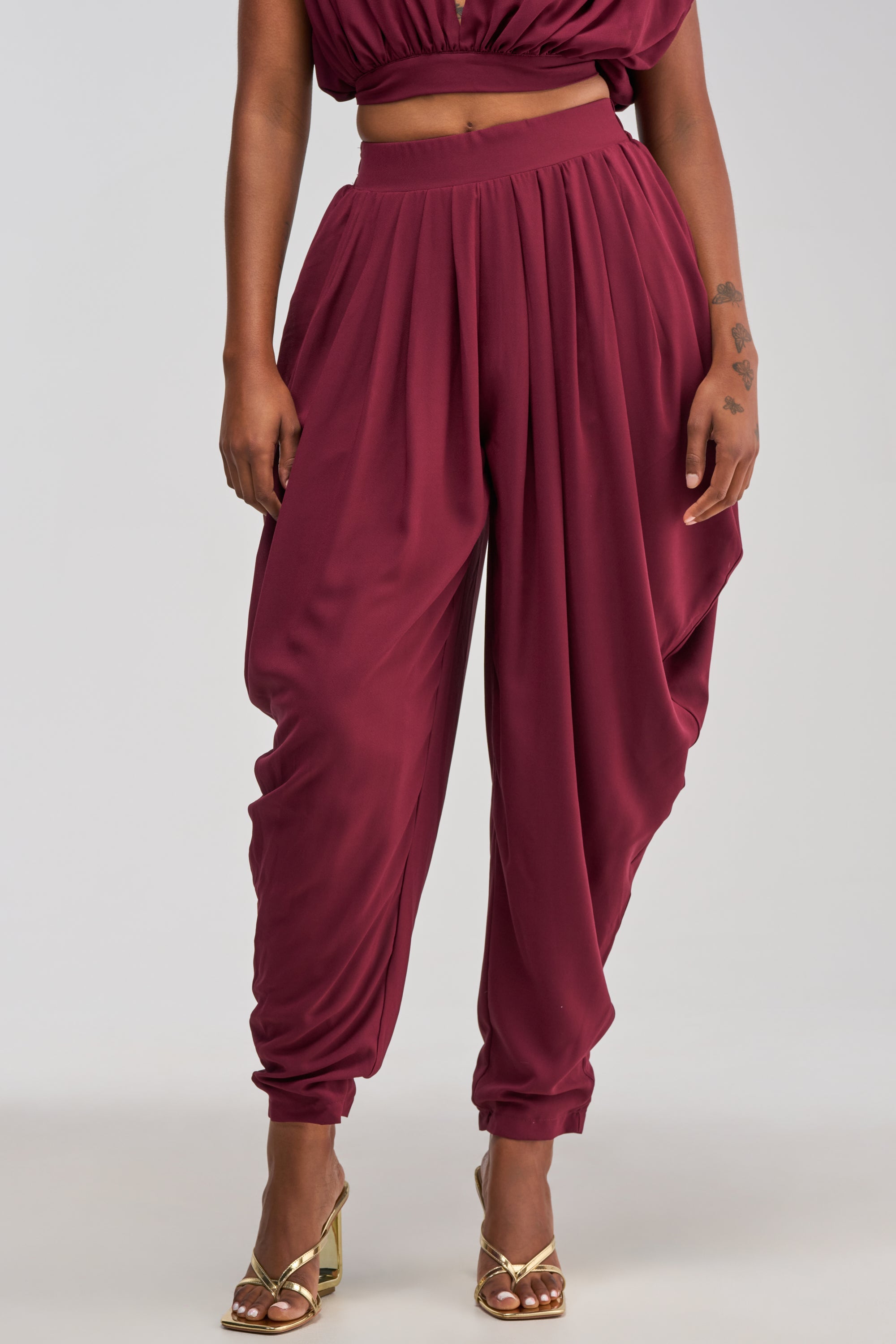 READY TO DANCE SLINKY PANT IN BURGUNDY