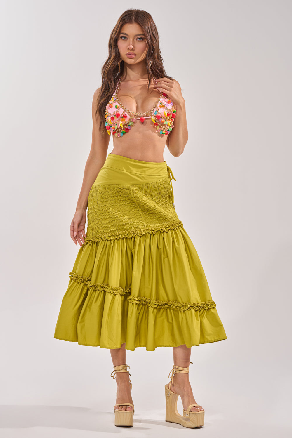 IT ONLY GETS BETTER RUCHED MAXI SKIRT