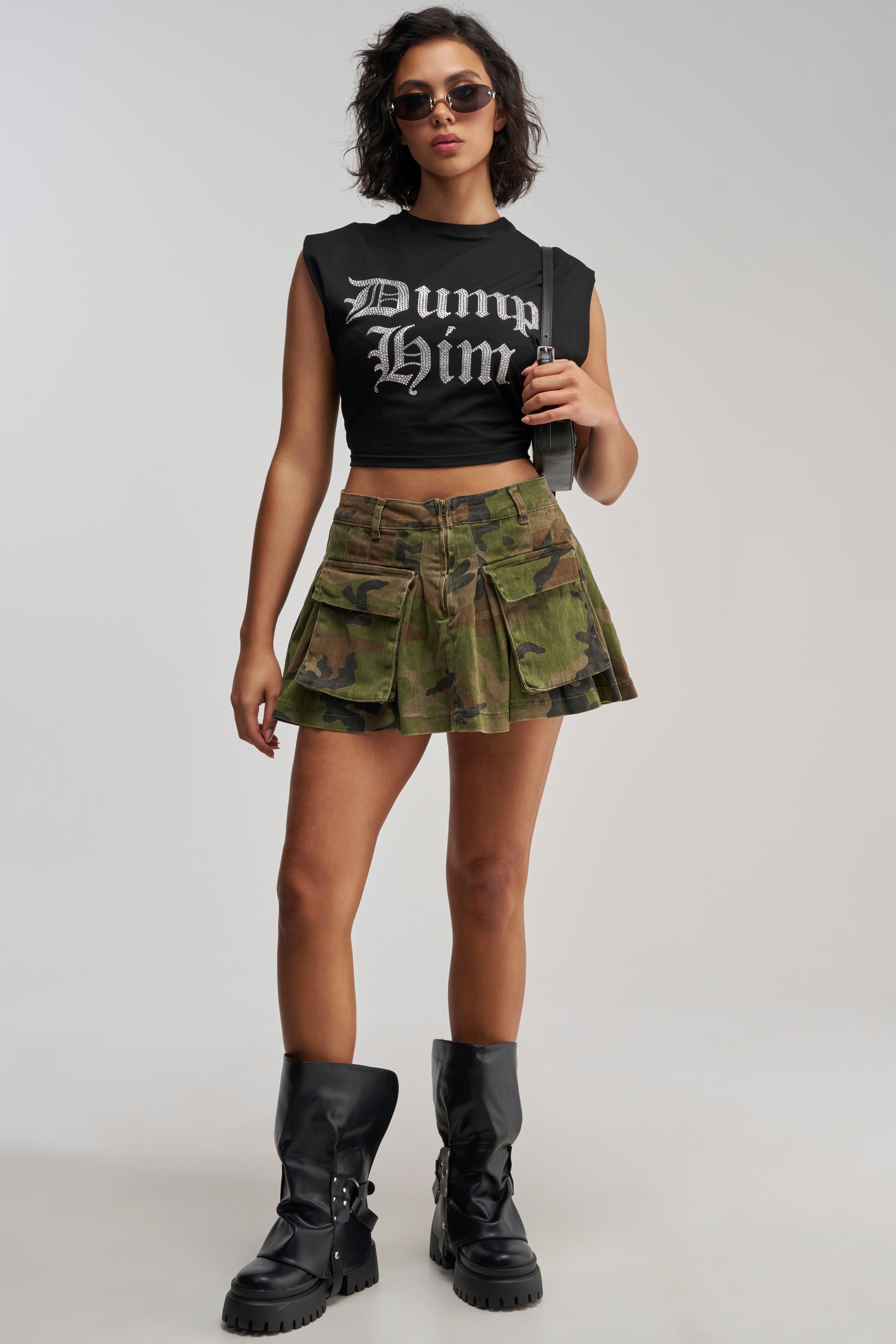 TRY AND FIND ME CAMO MINI SKIRT