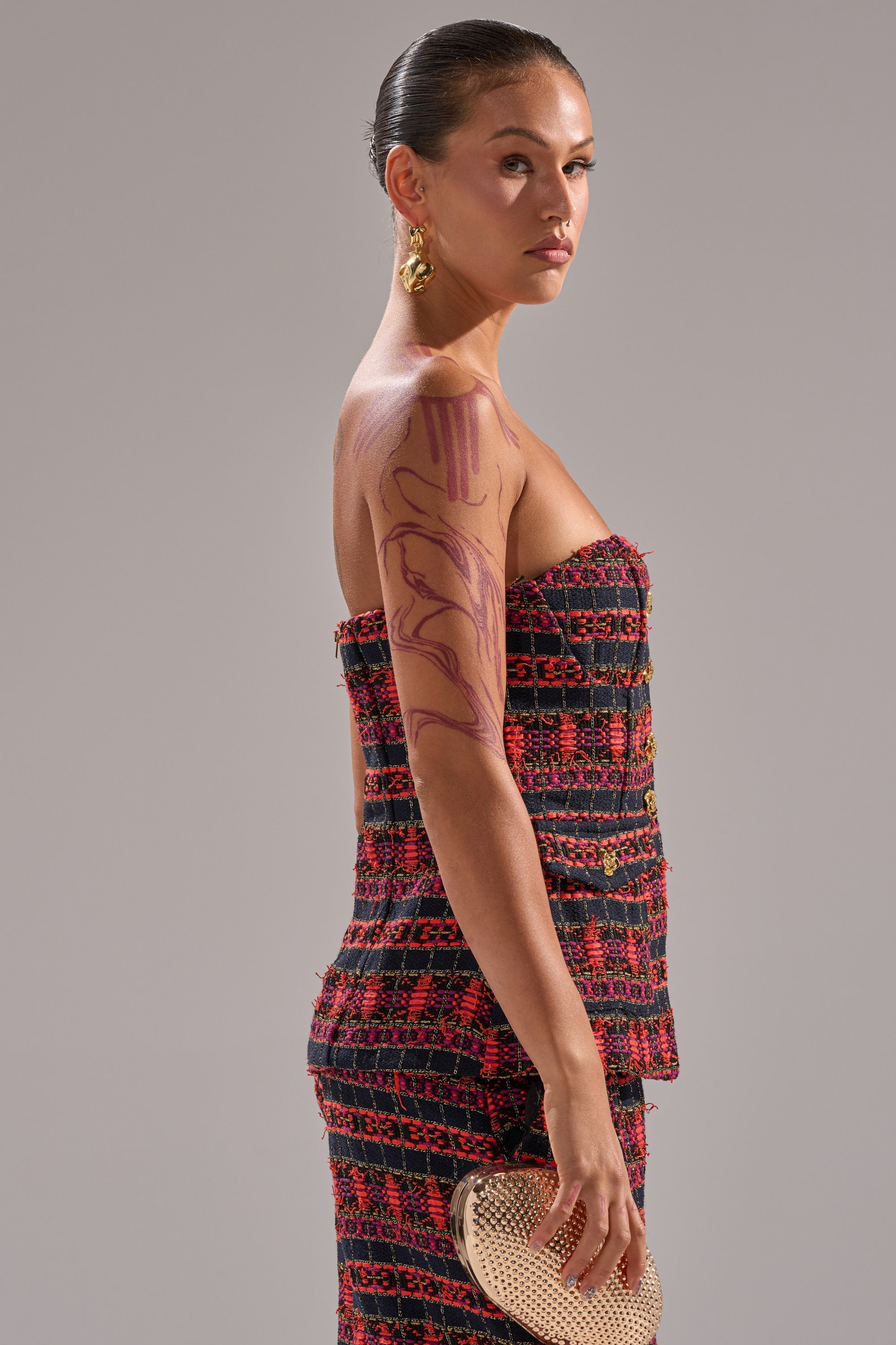 ONLY THINK ABOUT YOU CORSET IN TWEED