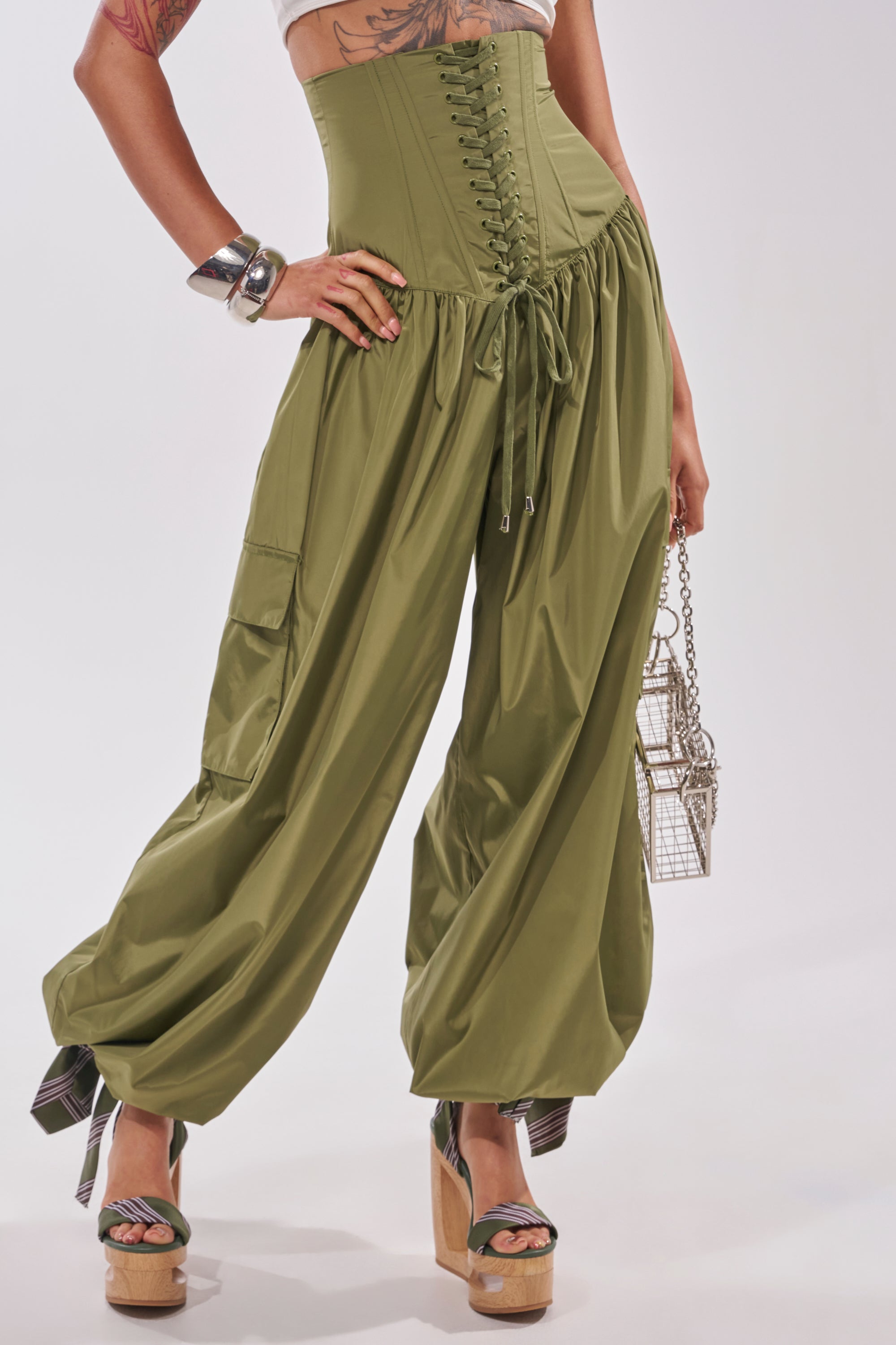 LOCKED UP FOR GOOD LACE UP BALLOON PANT
