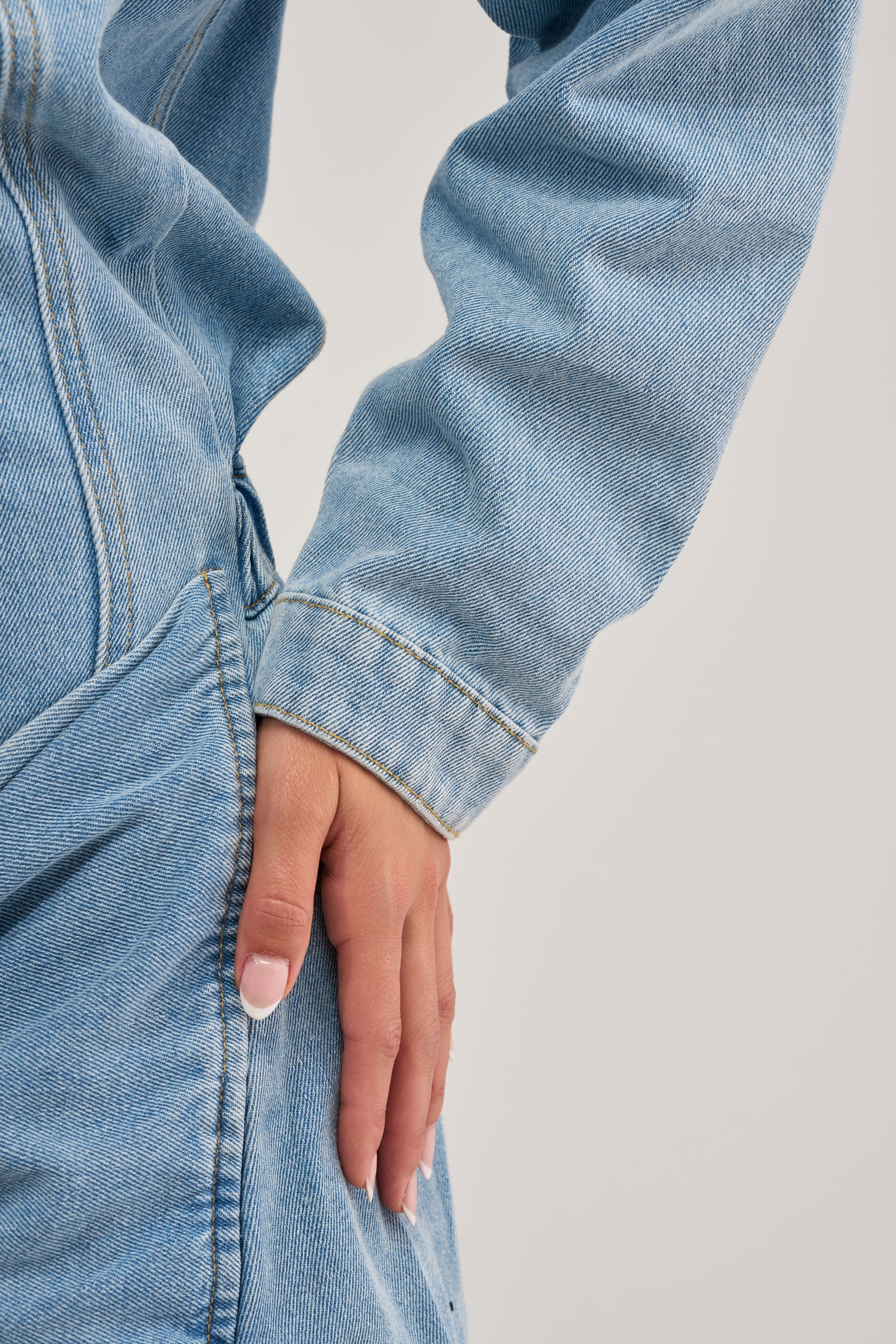 MAGNETIC ENERGY DENIM MINI DRESS