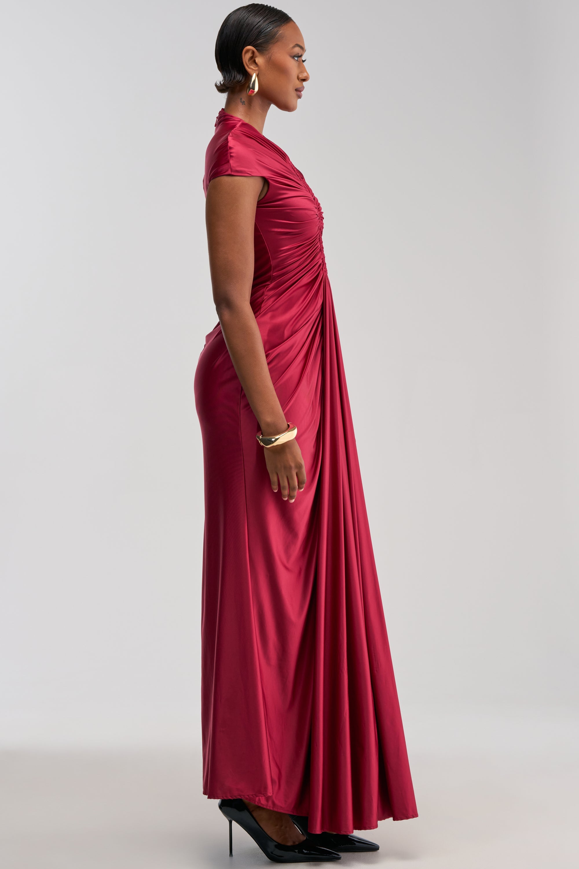 KEY TO MY HEART MAXI DRESS IN BURGUNDY