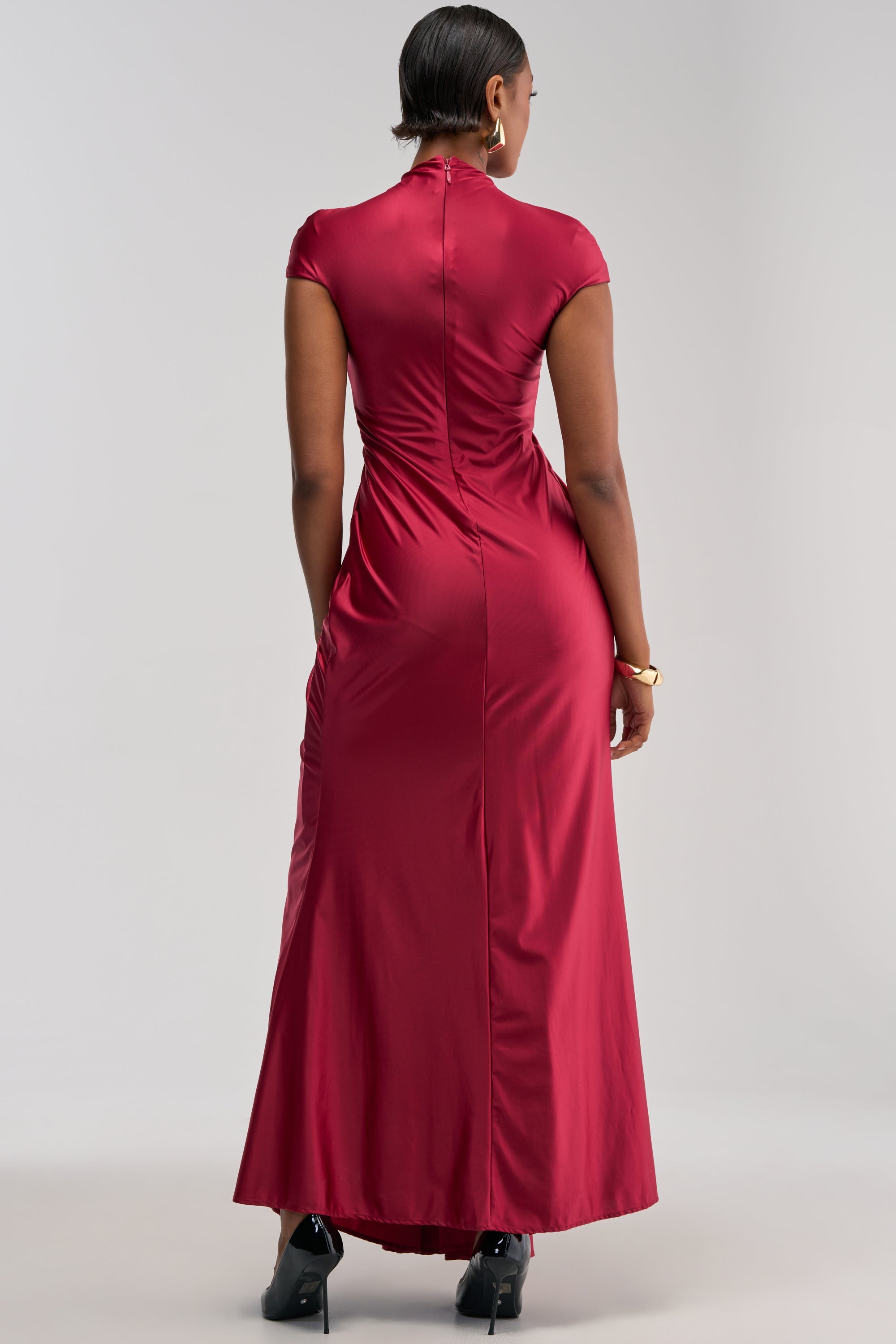 KEY TO MY HEART MAXI DRESS IN BURGUNDY