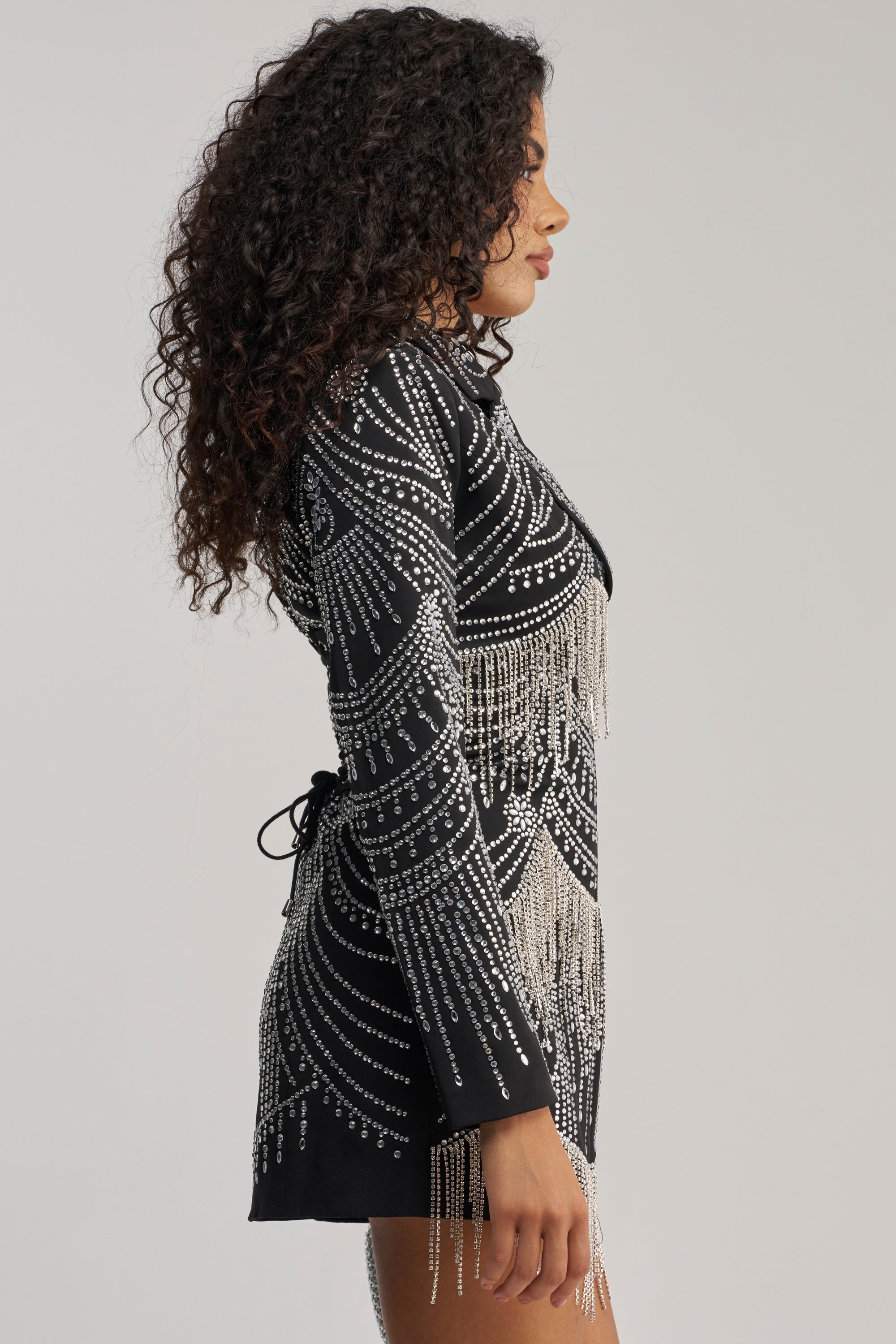 NOT YOUR BABE RHINESTONE BLAZER DRESS