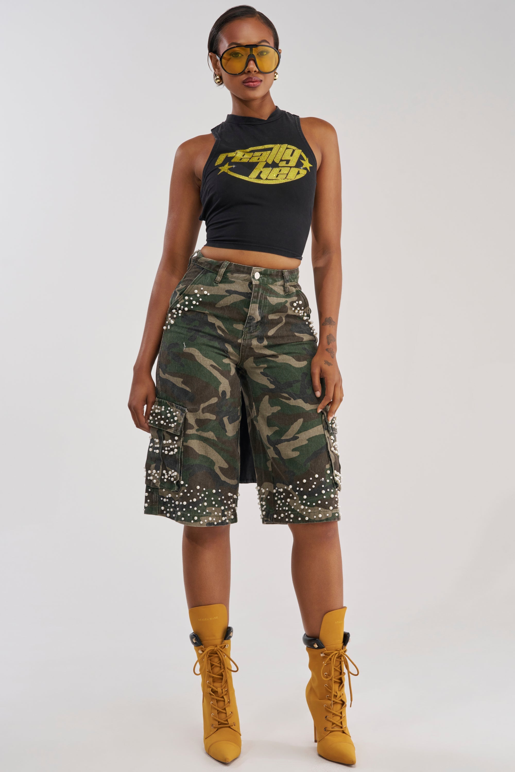 LUXURIOUS CAMO BERMUDA CARGO SHORTS
