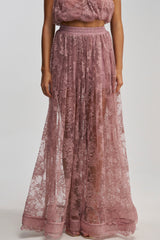 HANNAH LACE MAXI SKIRT IN MAUVE