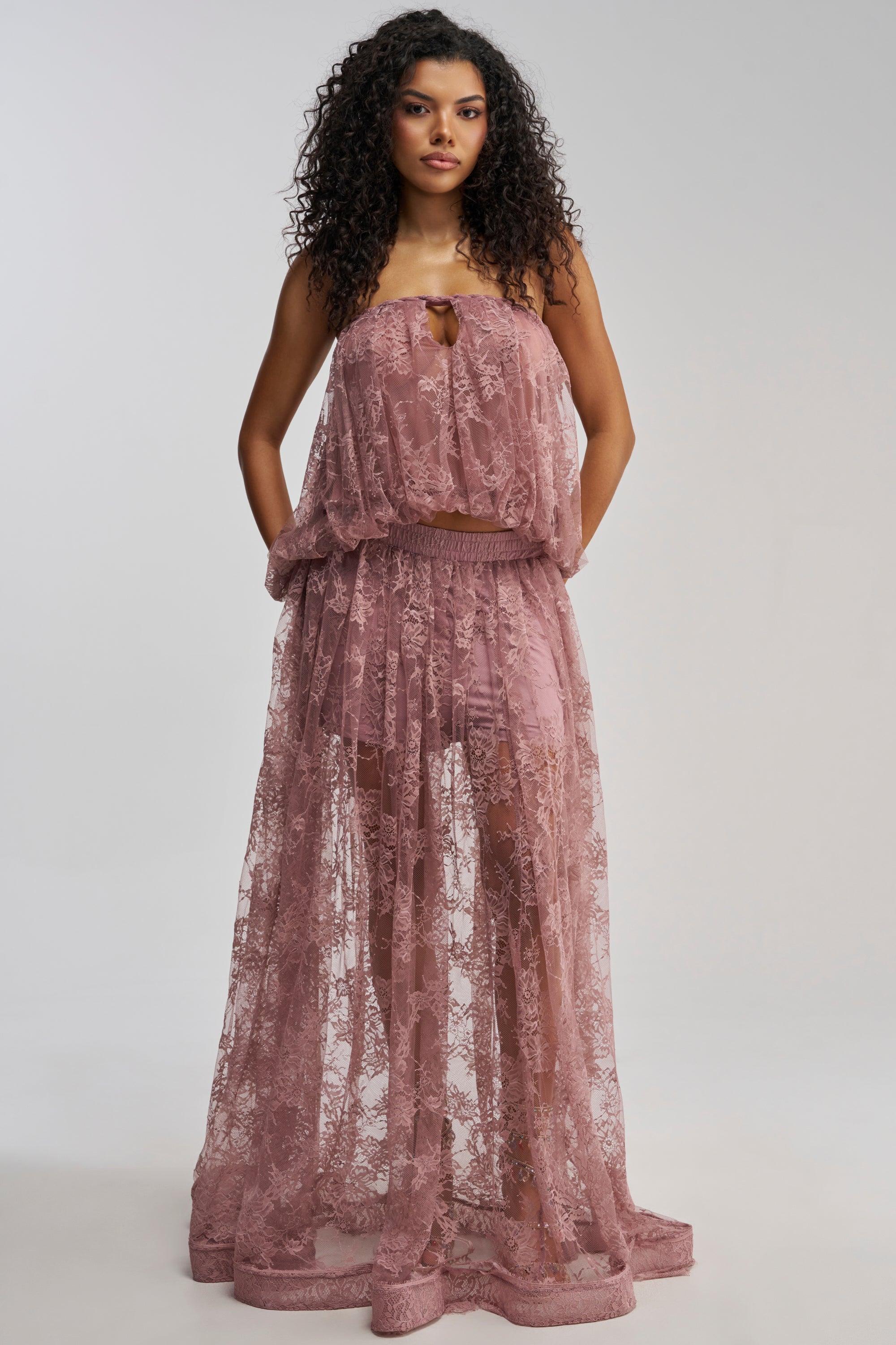 HANNAH LACE BLOUSE IN MAUVE