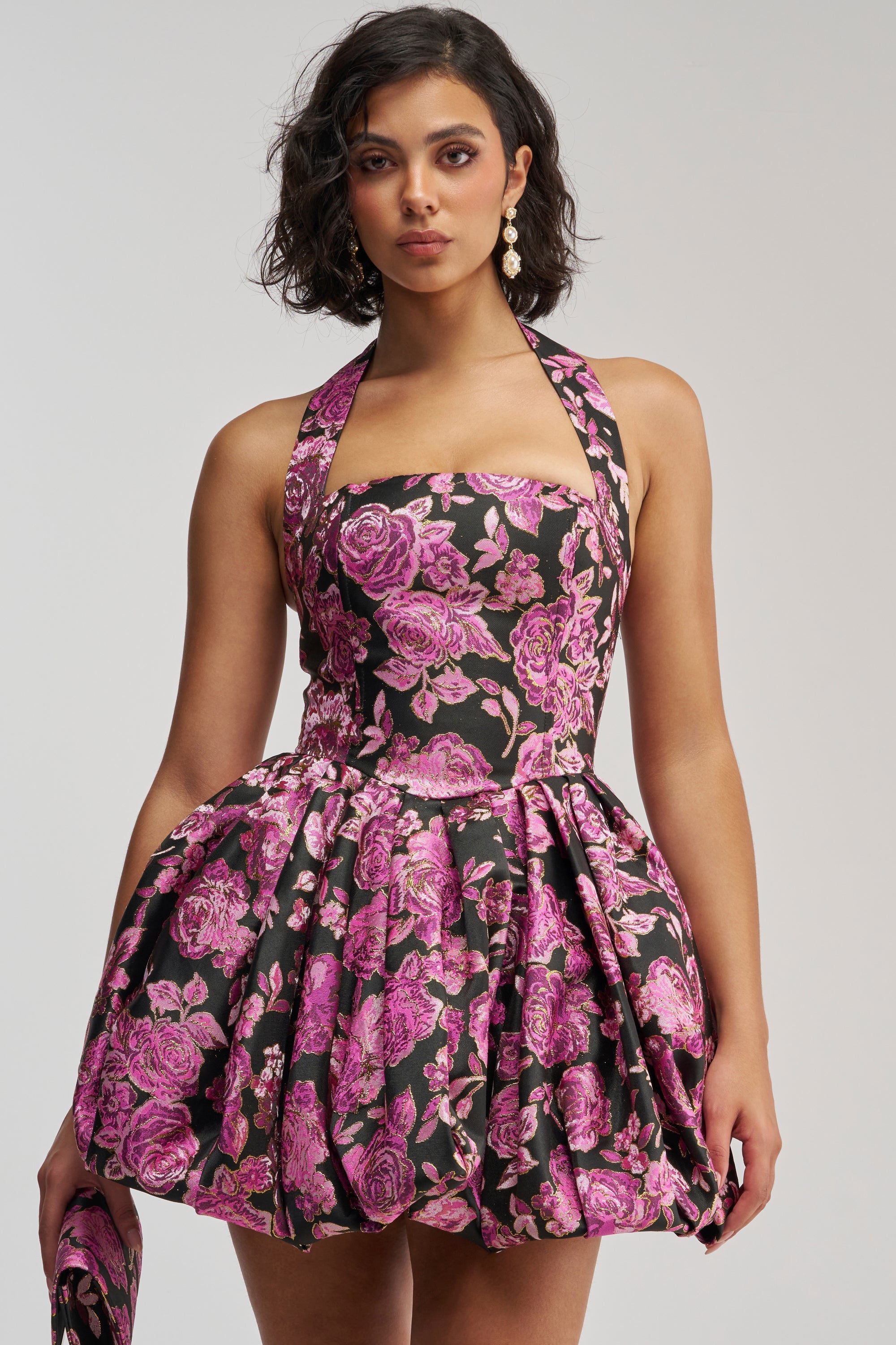 CATCH ME DANCING FLORAL MINI DRESS