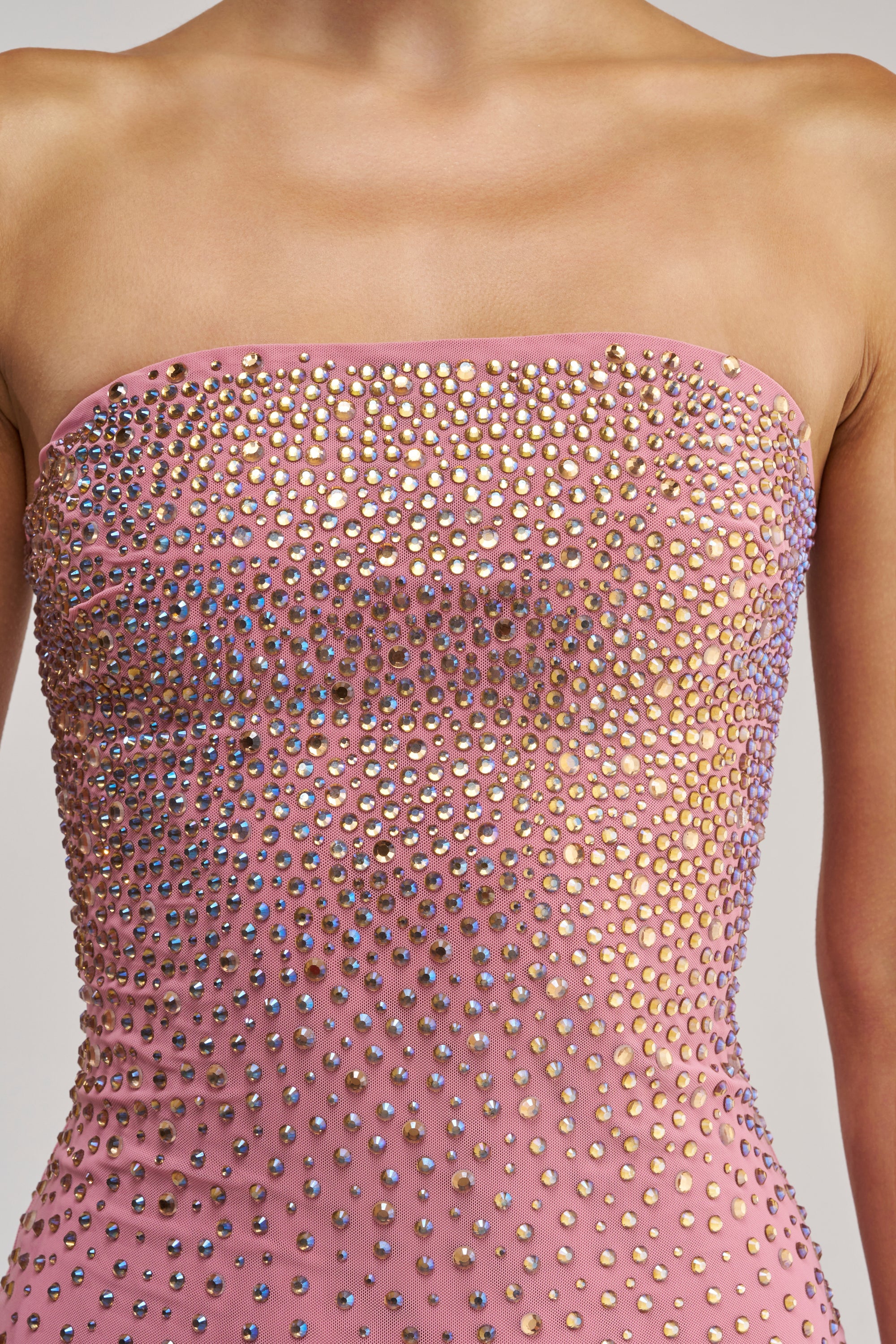 CALL IT CHEMISTRY RHINESTONE MINI DRESS IN MAUVE