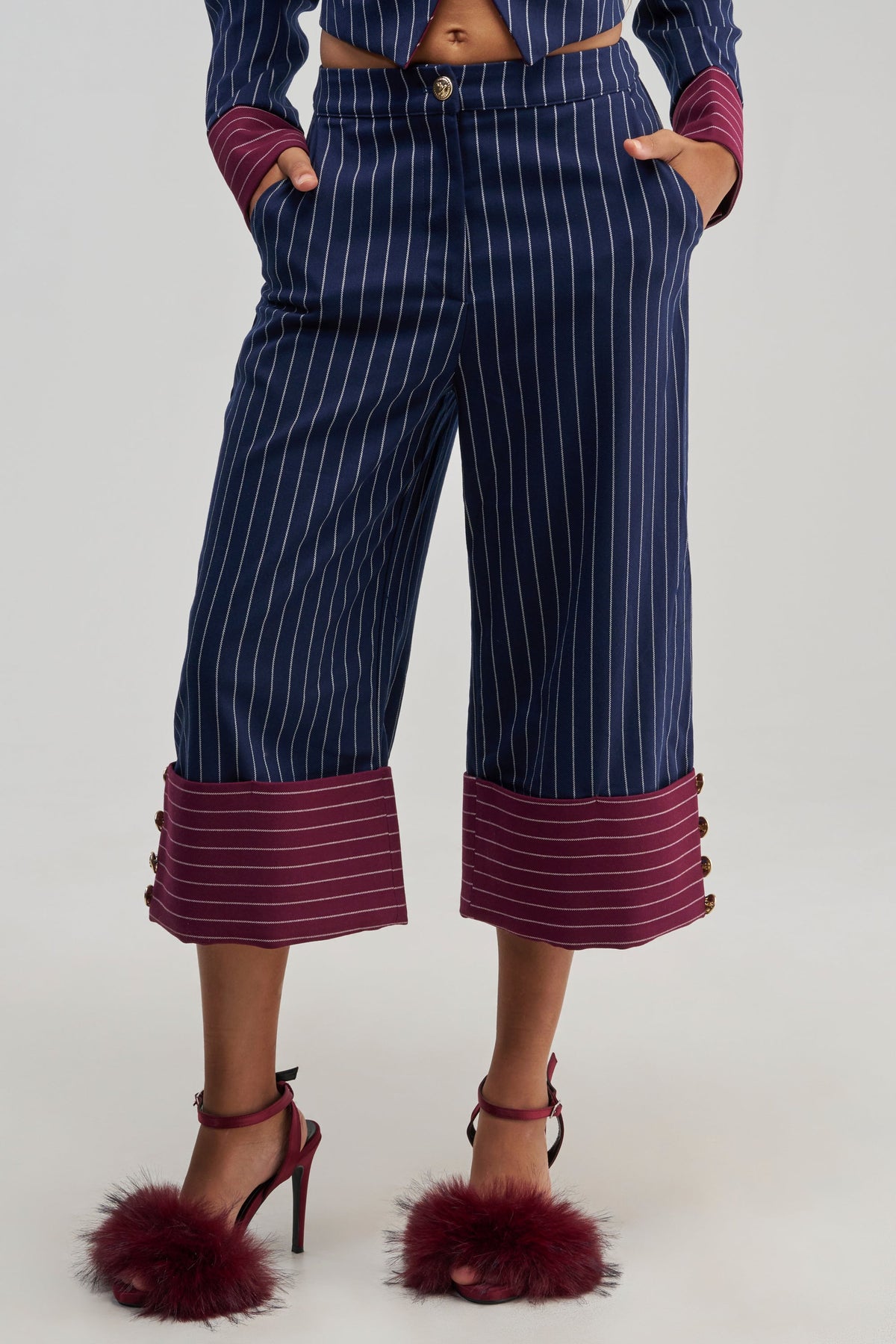 NEVER BETTER PINSTRIPE TROUSER