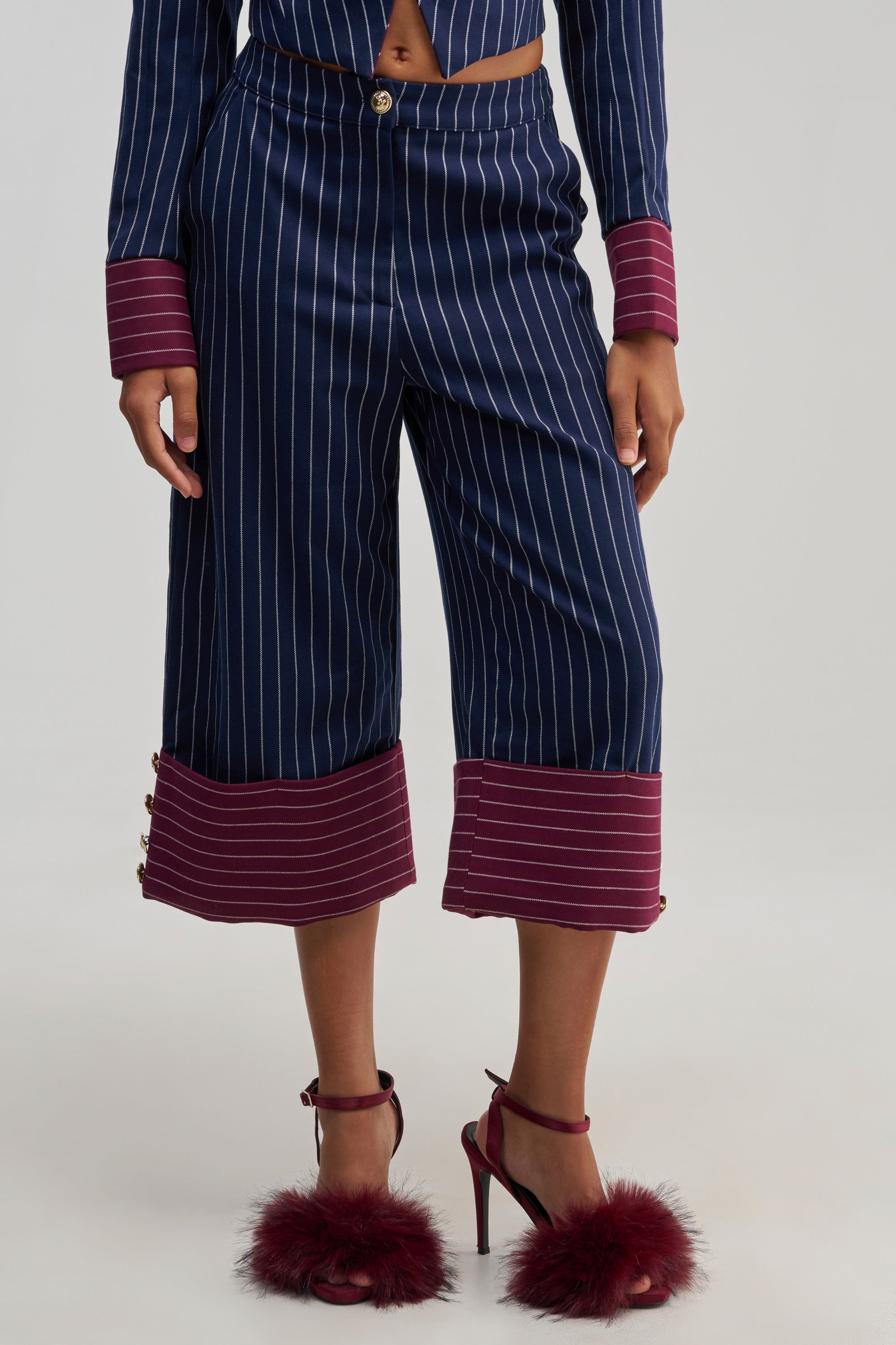 NEVER BETTER PINSTRIPE TROUSER
