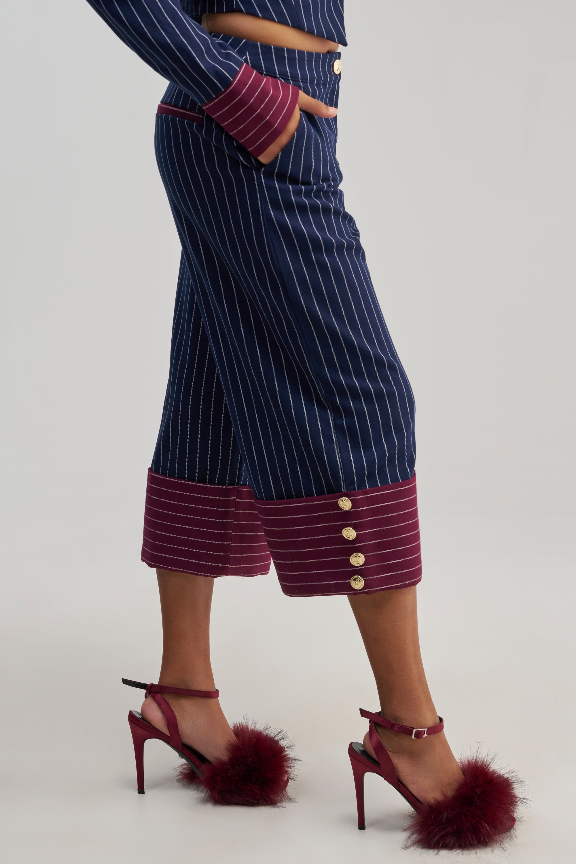 NEVER BETTER PINSTRIPE TROUSER