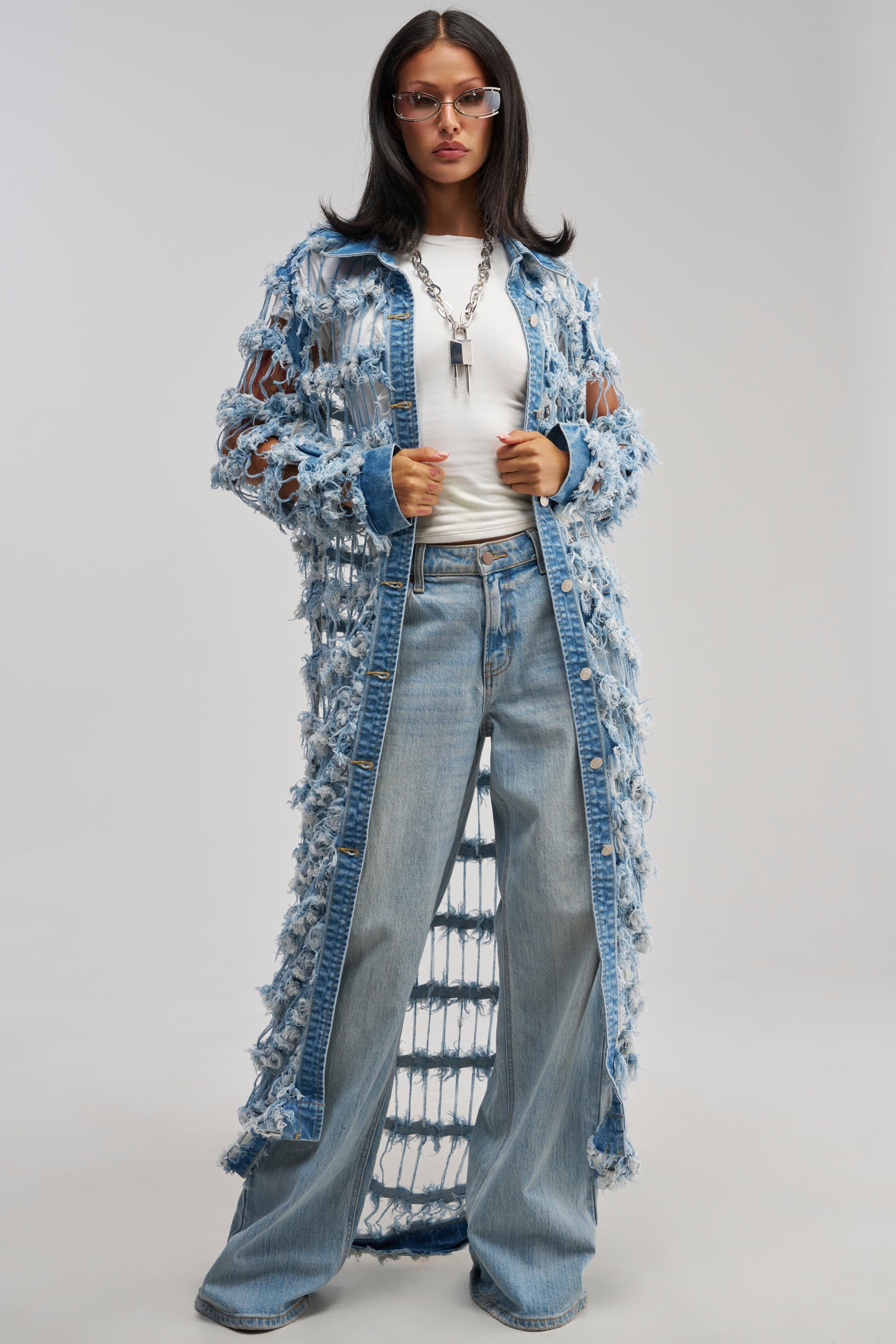 GOOD TIME NOT A LONG TIME DENIM TRENCH