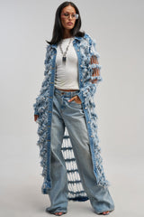 GOOD TIME NOT A LONG TIME DENIM TRENCH