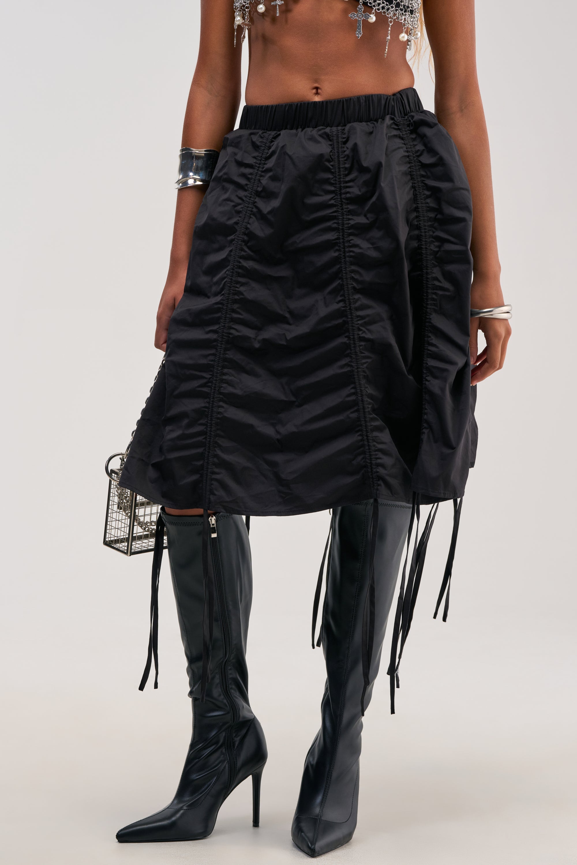 DOLLY RUCHED UP MINI SKIRT