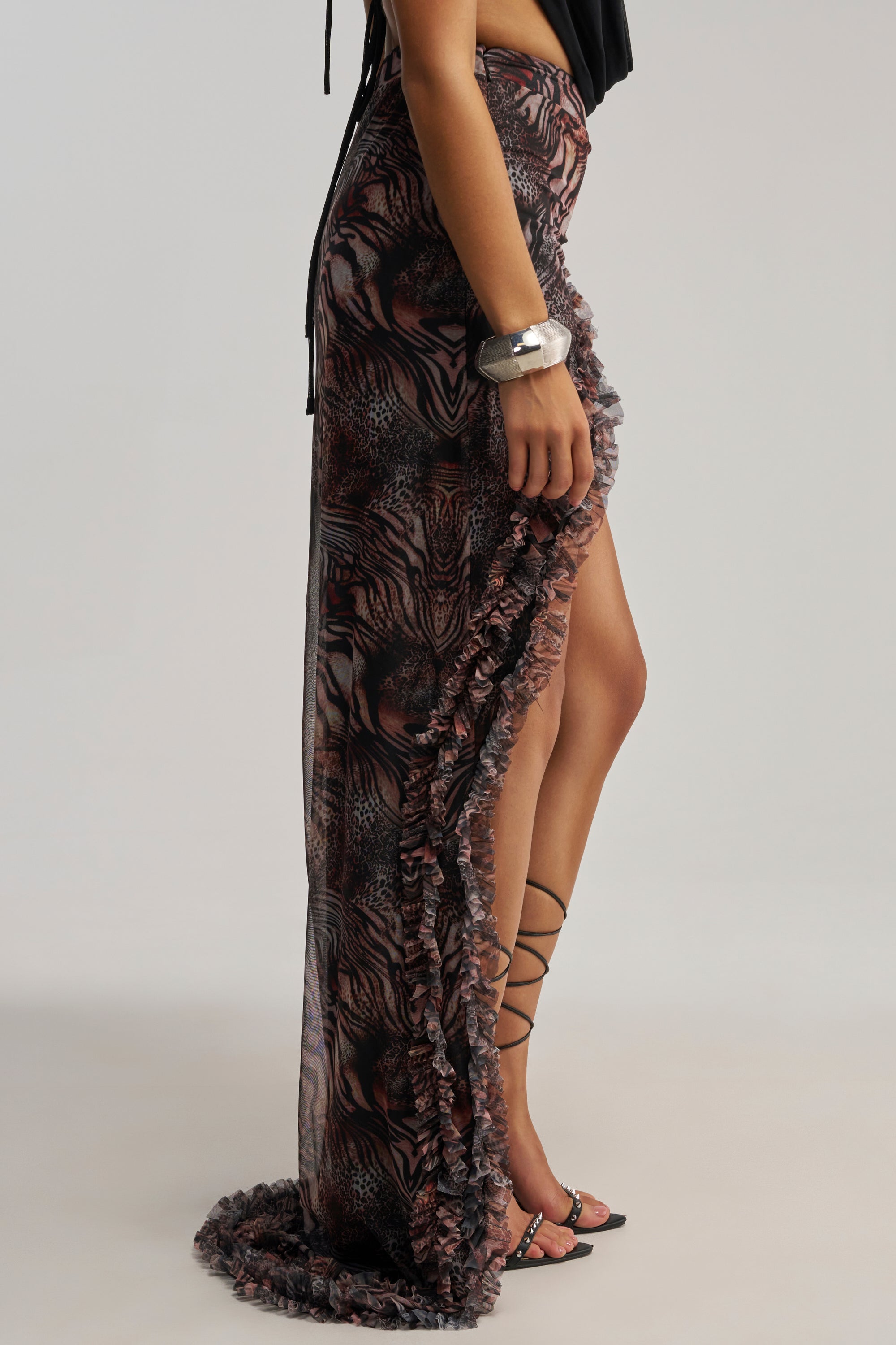 GIRL PLZ HIGH LOW MAXI SKIRT