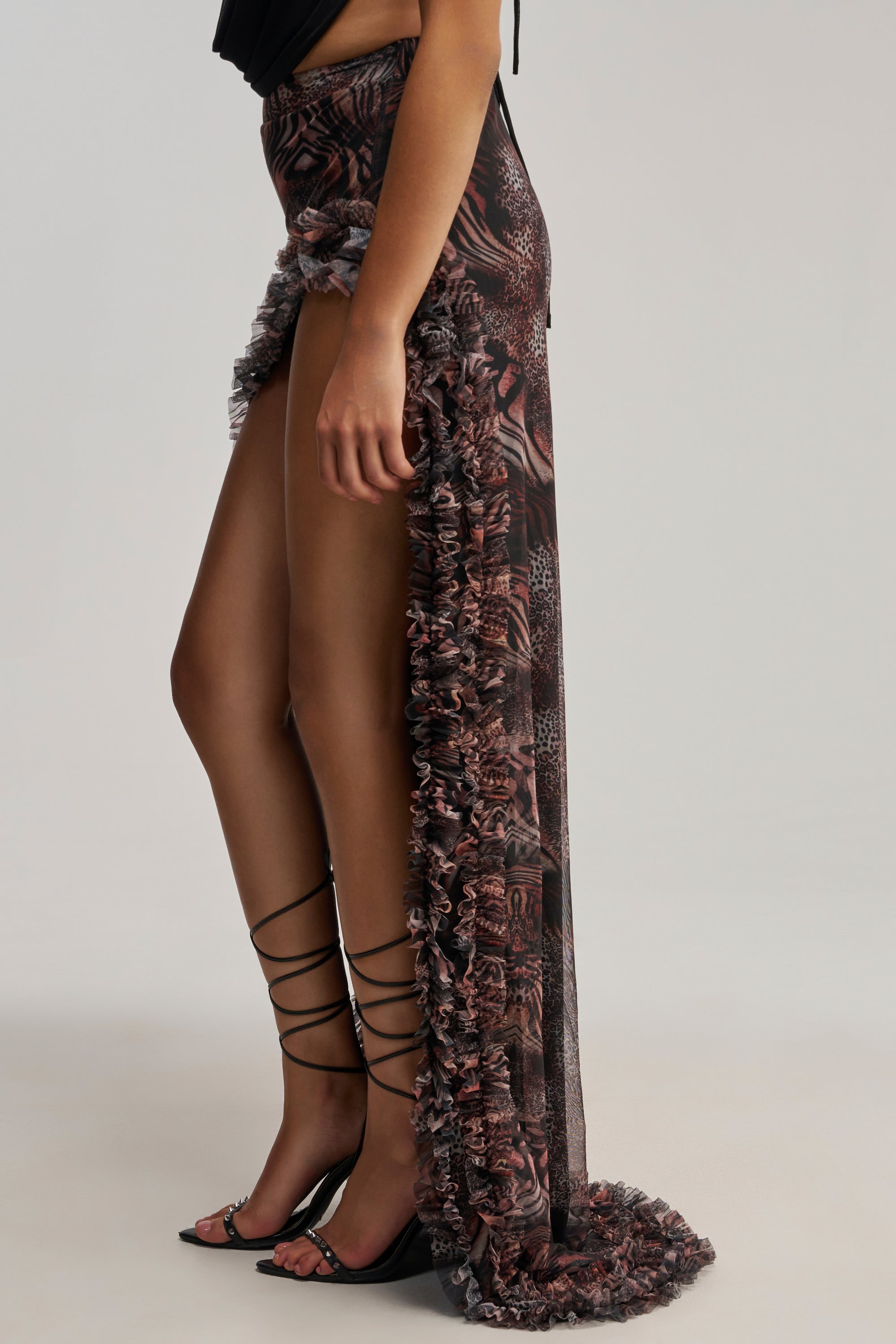 GIRL PLZ HIGH LOW MAXI SKIRT
