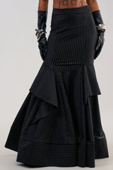 GIVE IT UP PINSTRIPE MAXI SKIRT