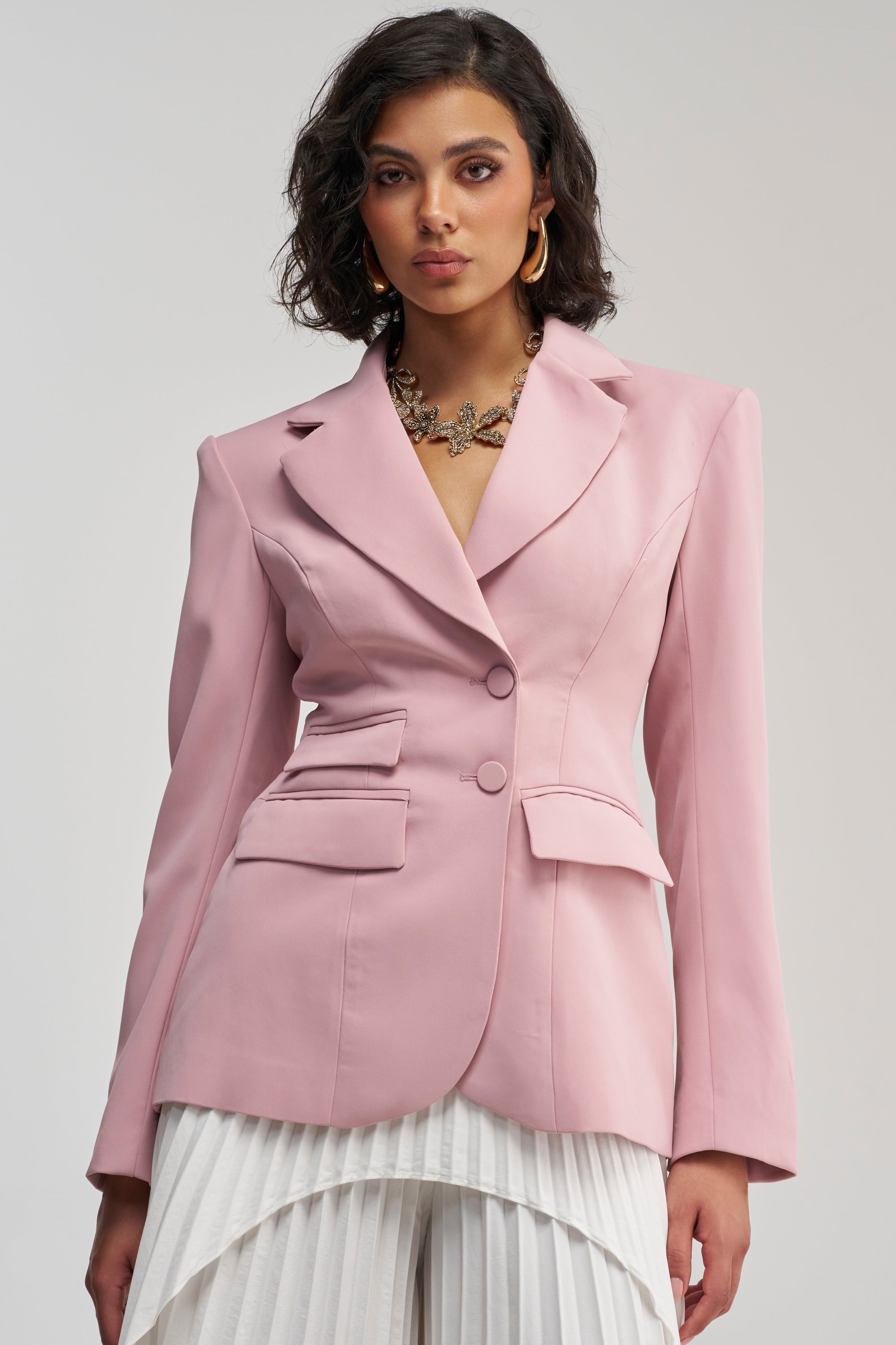 THE BLUEPRINT BLAZER IN MAUVE