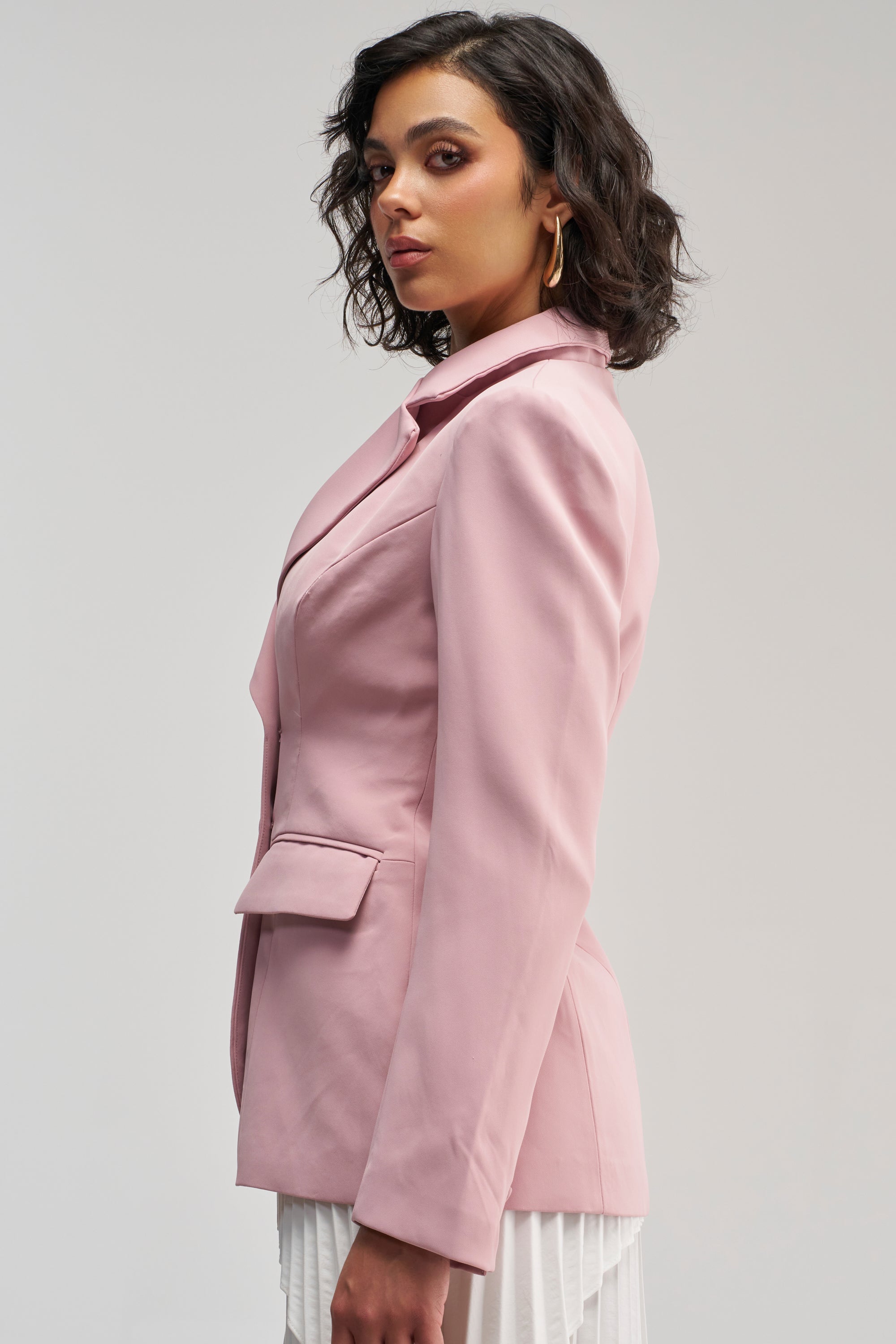 THE BLUEPRINT BLAZER IN MAUVE
