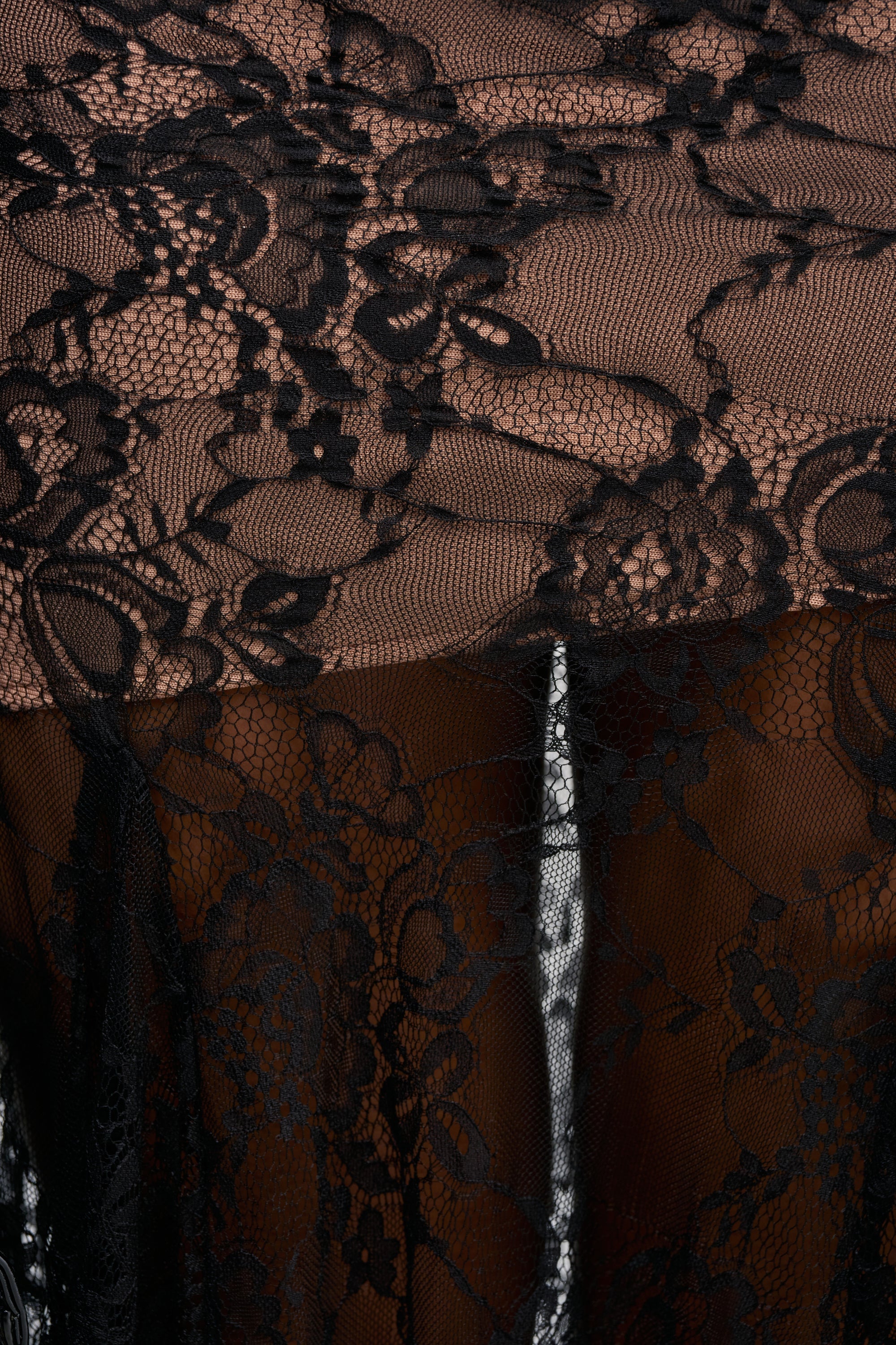 BARELY THERE LACE MAXI DRESS IN BLACK