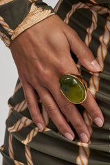 VACATION NIGHTS GREEN STONE RING