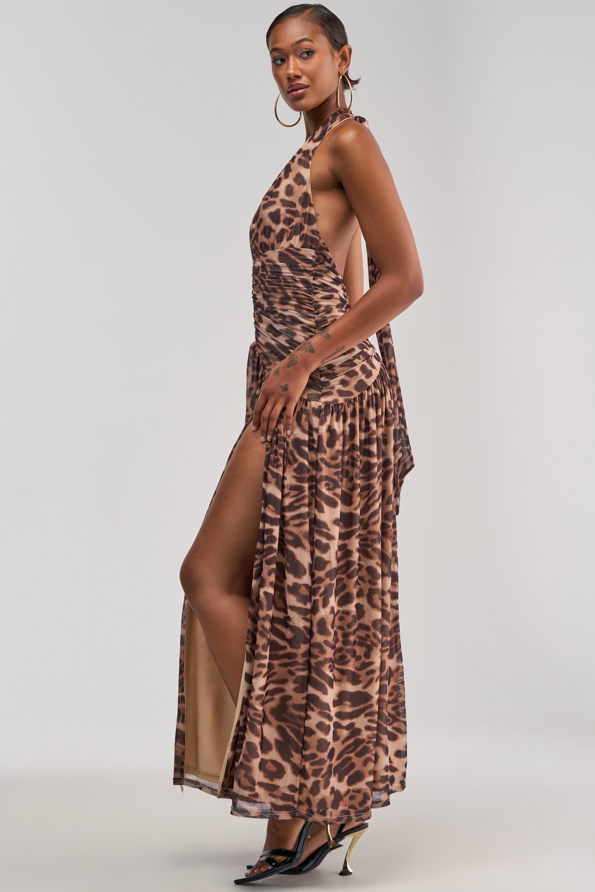 SUGAR RUSH MESH MAXI DRESS IN ANIMAL