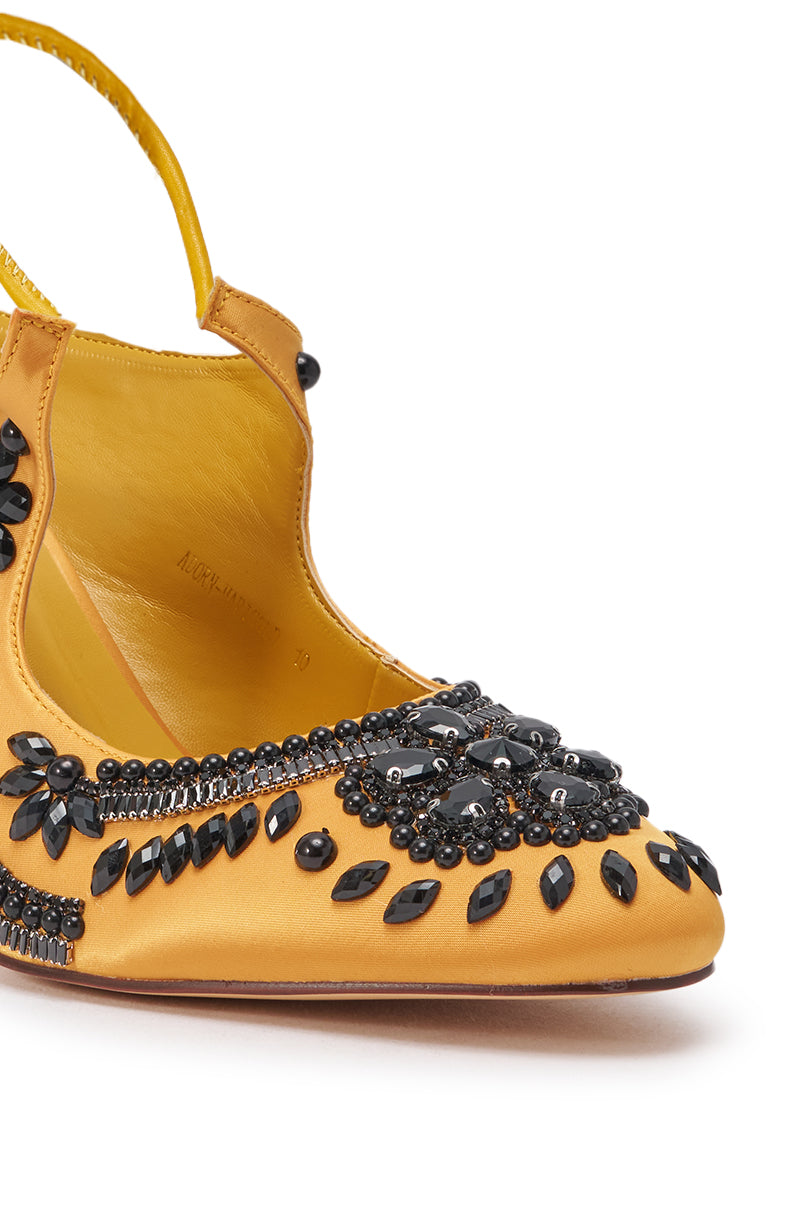 AZALEA WANG ADORN MARIGOLD EMBELLISHED STILETTO PUMP