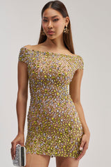 HIGH STANDARDS RHINESTONE MINI DRESS