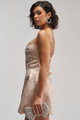 SAY HELLO RHINESTONE CORSET MINI DRESS