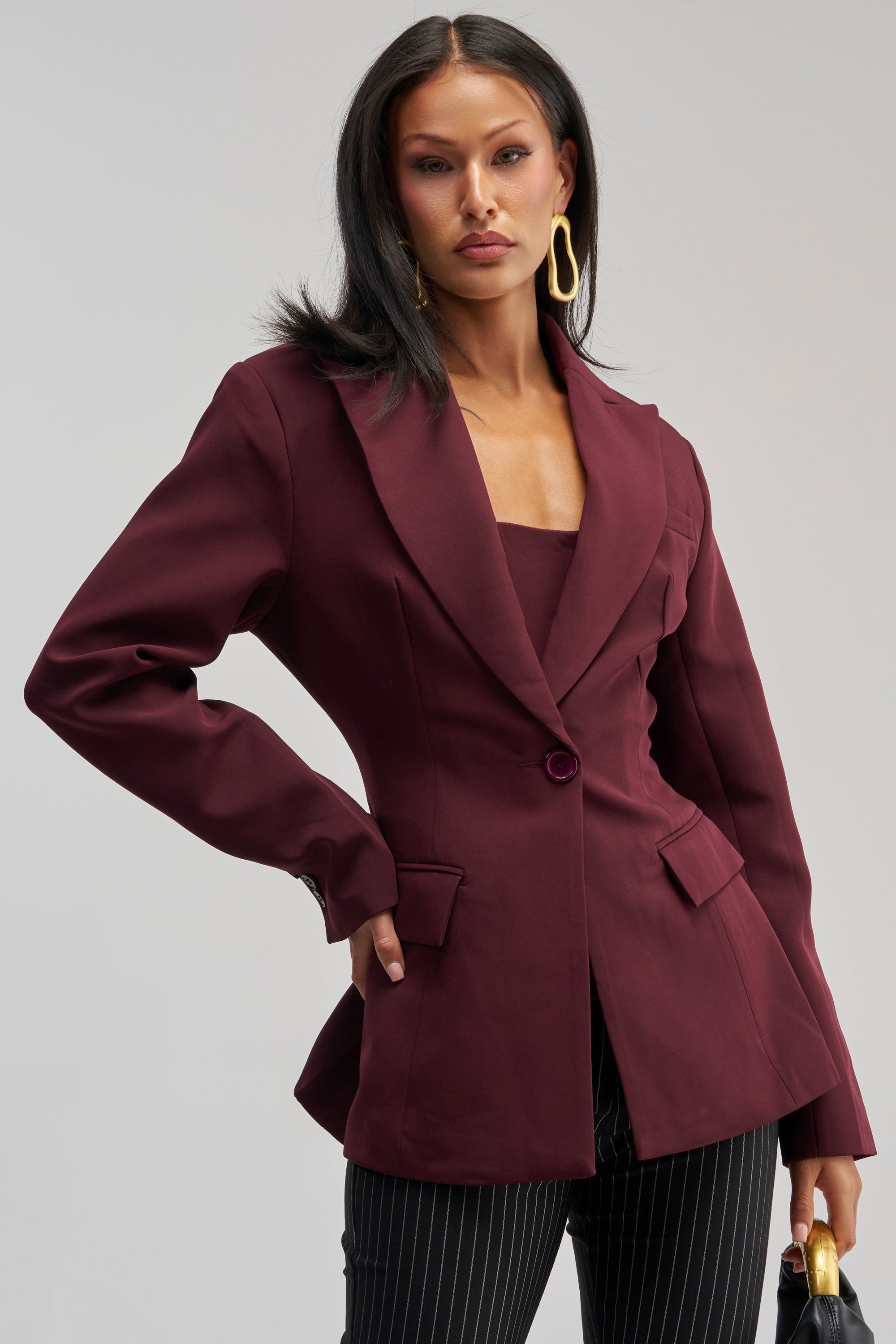 EVERYDAY LUXE BLAZER IN BURGUNDY