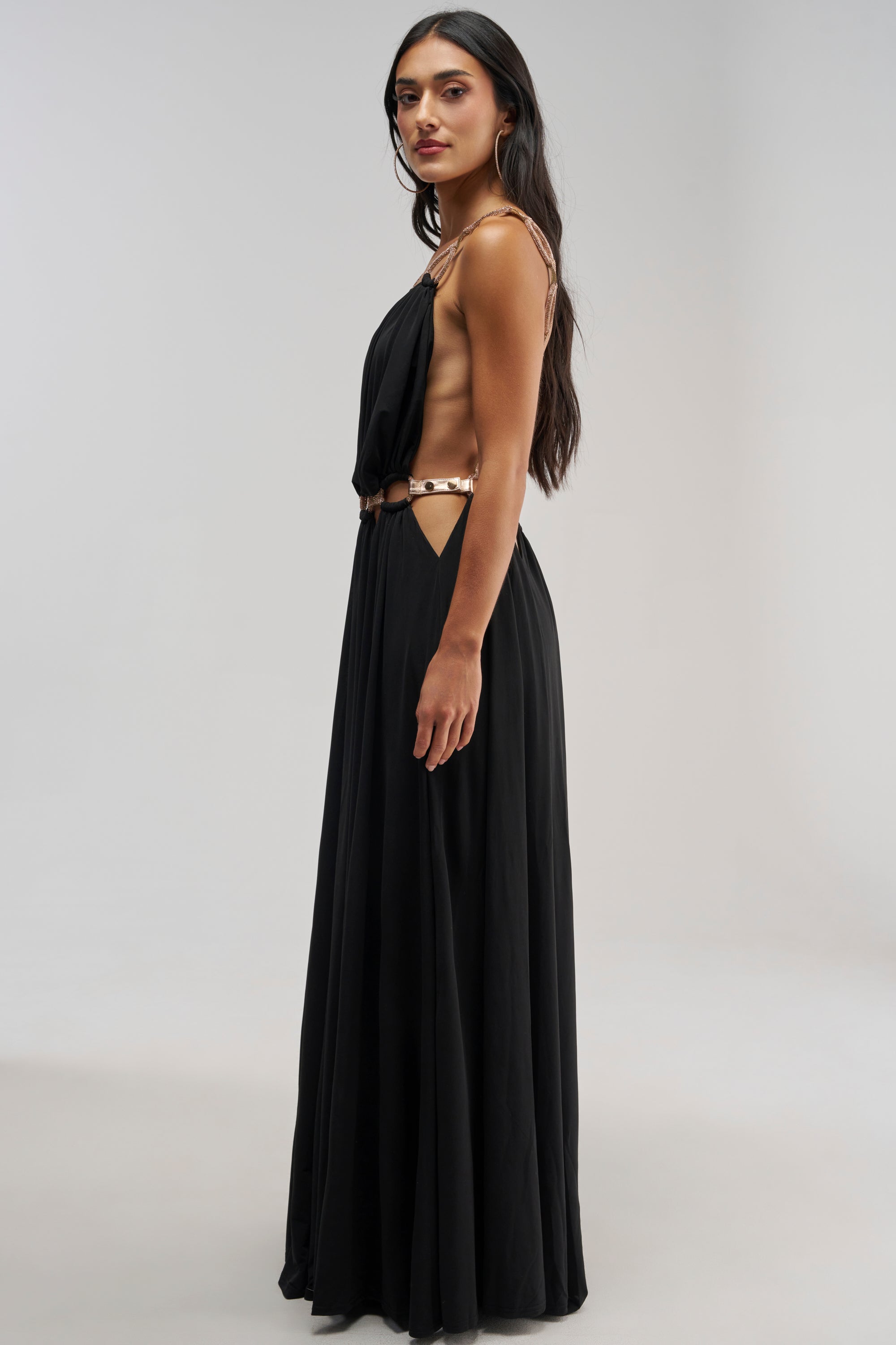 SITTING PRETTY PAVE CHAIN LINK JUMPSUIT DRESS